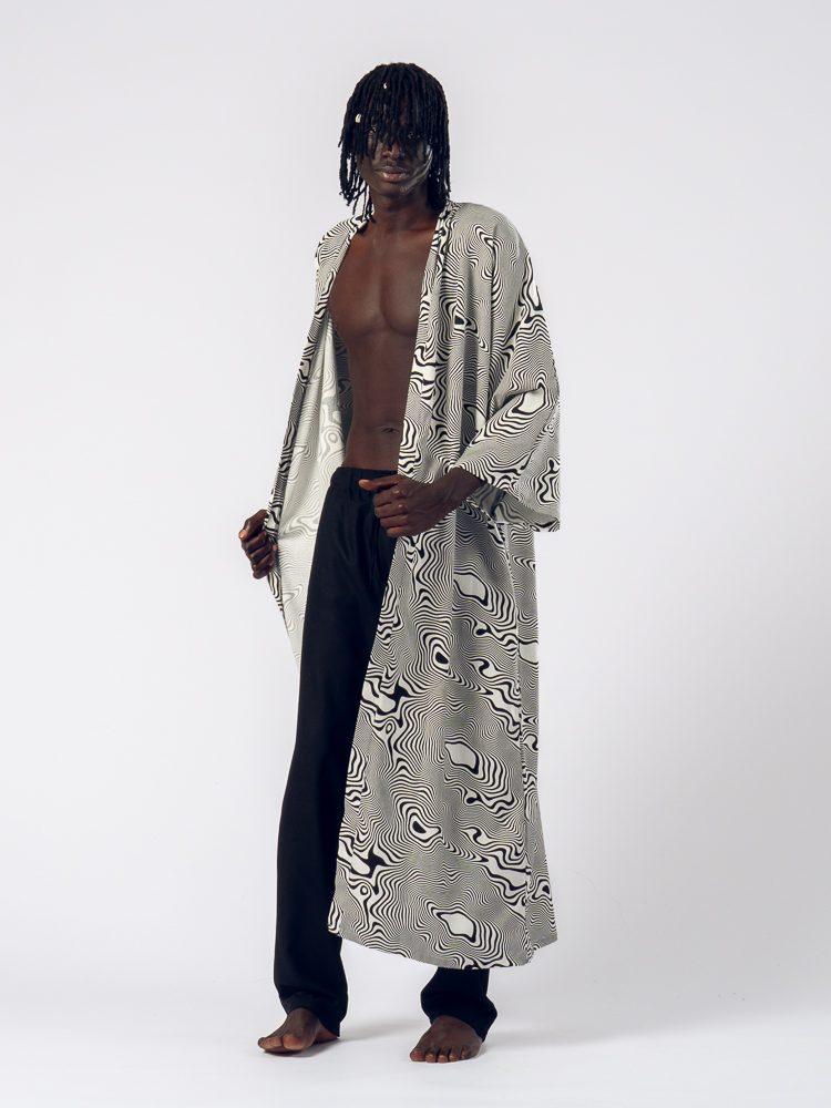 Psychedelic Long Linen Kimono — photo 7