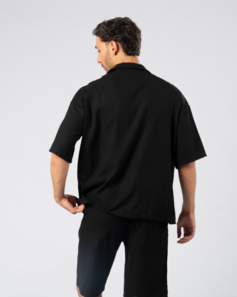 Large Linen Polo Black — photo 5