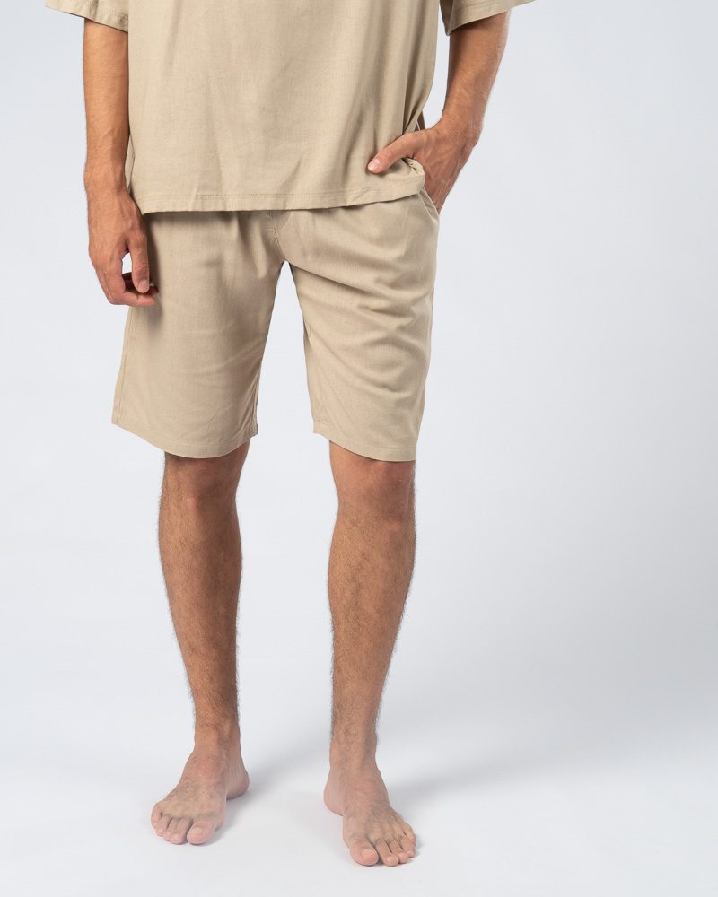 Large Linen Short Beige — photo 2