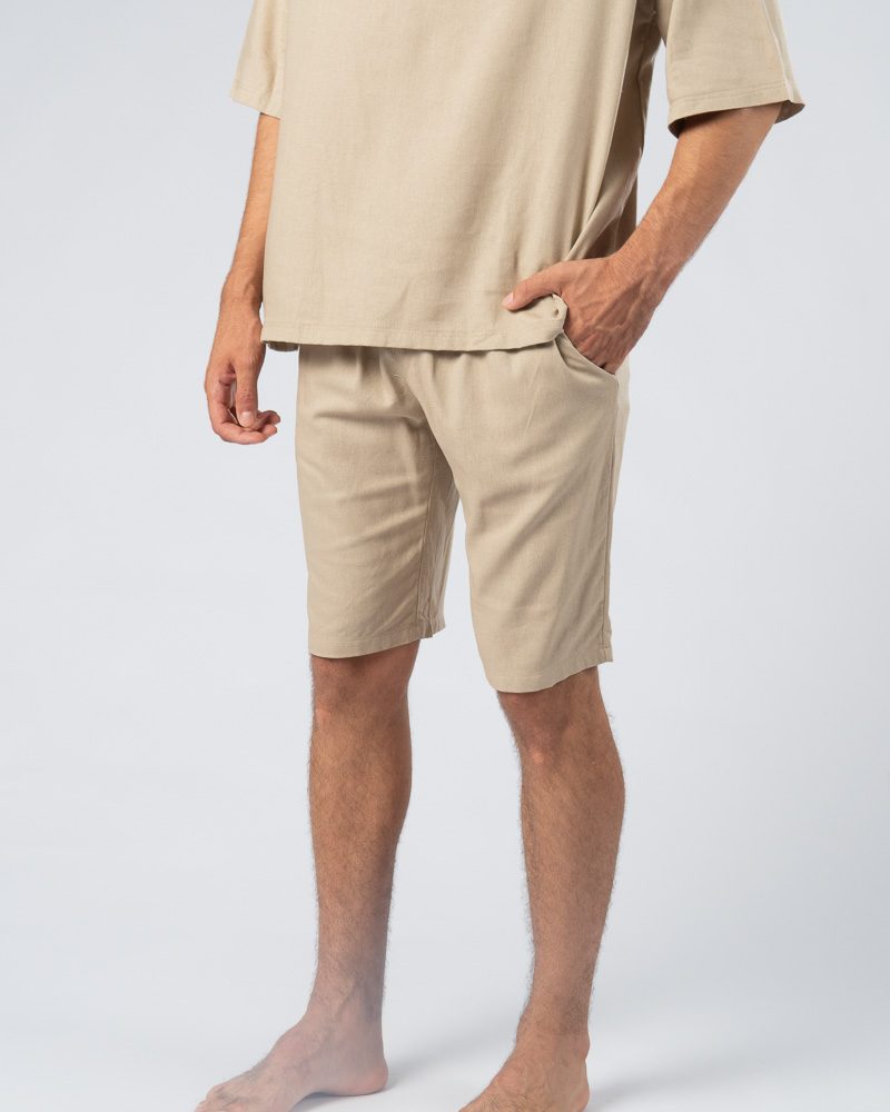 Large Linen Short Beige — photo 3