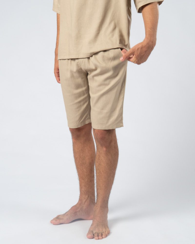 Large Linen Short Beige — photo 4