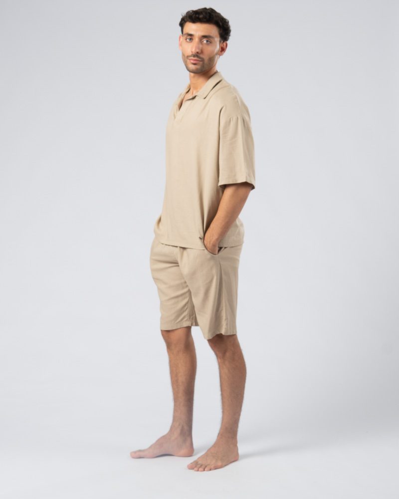 Large Linen Short Beige — photo 5