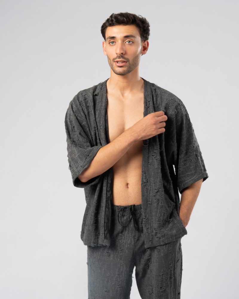 Jagged Short Kimono Grey — photo 2