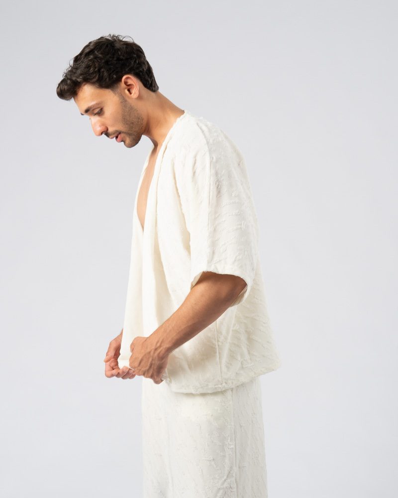 Jagged Short Kimono White — photo 2