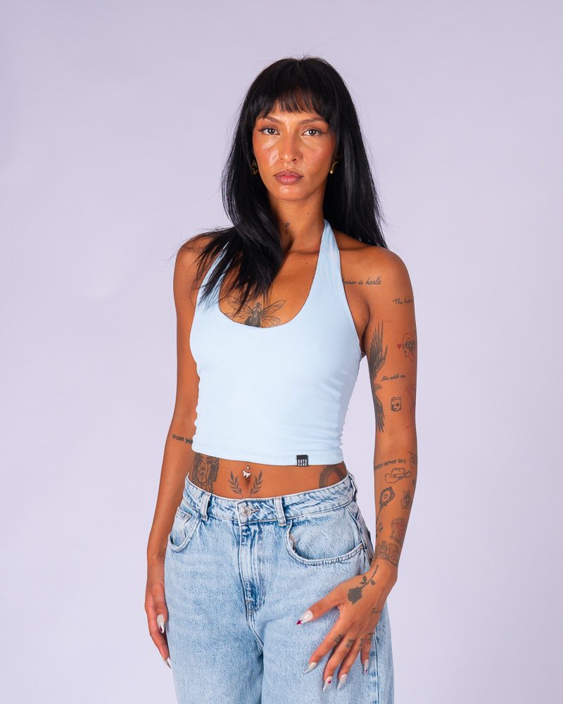 Halter Neck Top Light Blue — photo 2