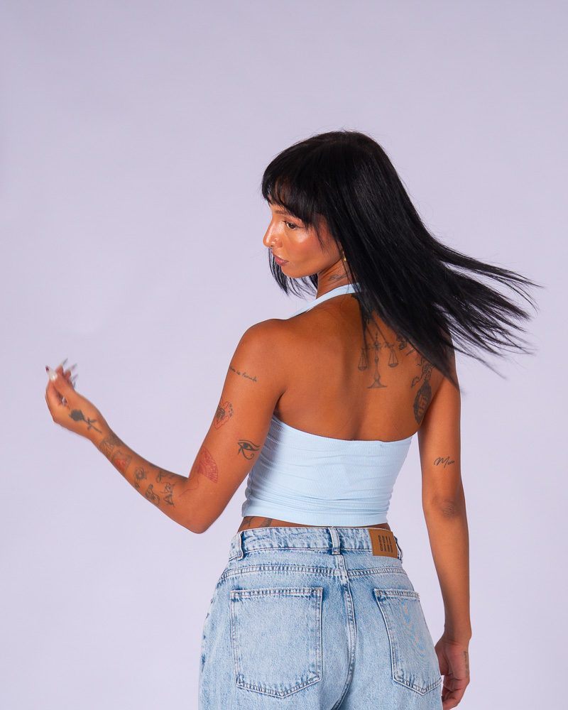 Halter Neck Top Light Blue — photo 3