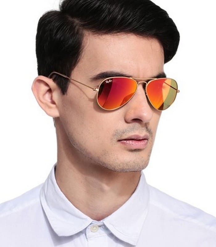 Lunette de Soleil Ray-Ban Aviator Large Métal Miroir RB3025 1124D orangé — photo 3