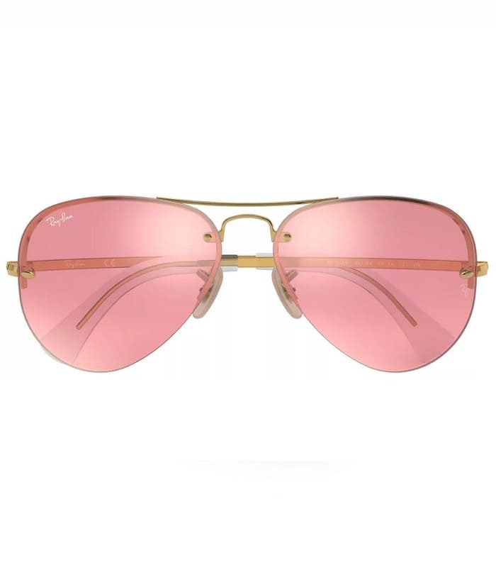 Lunette de Soleil Femme Ray-Ban Aviator RB3449 001/E4 Rose — photo 3