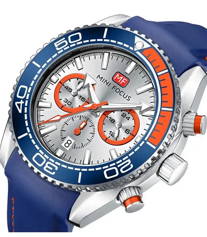 Montre Homme Mini Focus Chronograph MF0426G0 Bleu et Orangé — photo 3