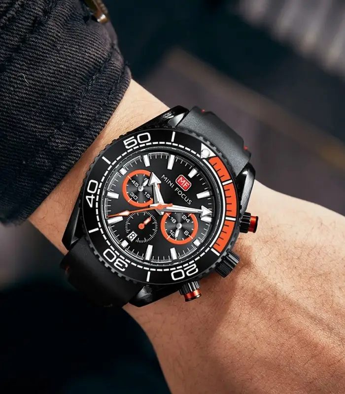 Montre Homme Mini Focus Chronograph MF0426G0 Noir et Orangé — photo 2
