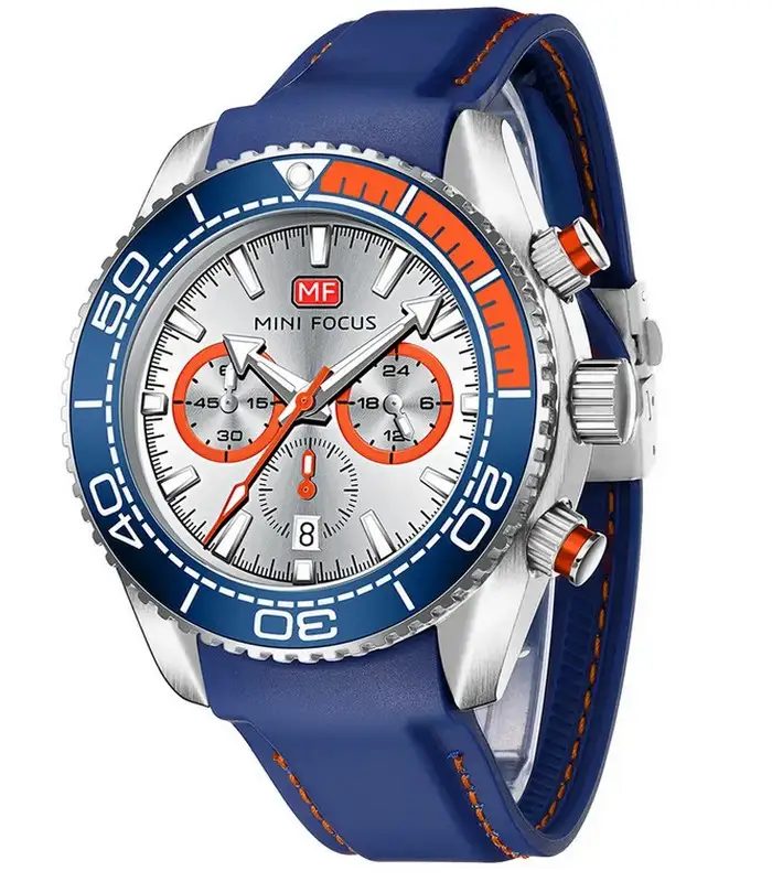 Montre Homme Mini Focus Chronograph MF0426G0 Bleu et Orangé — photo 2
