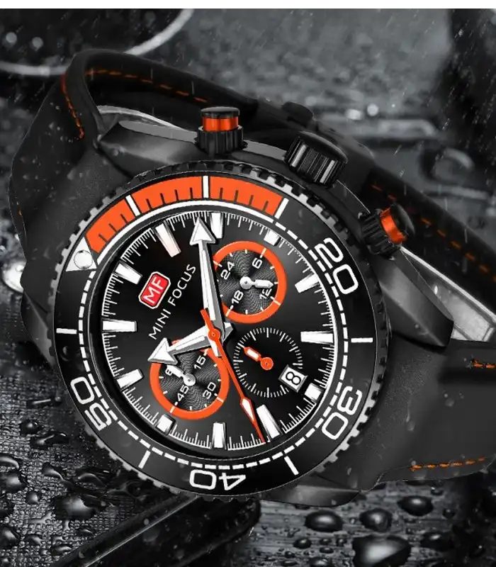 Montre Homme Mini Focus Chronograph MF0426G0 Noir et Orangé — photo 3