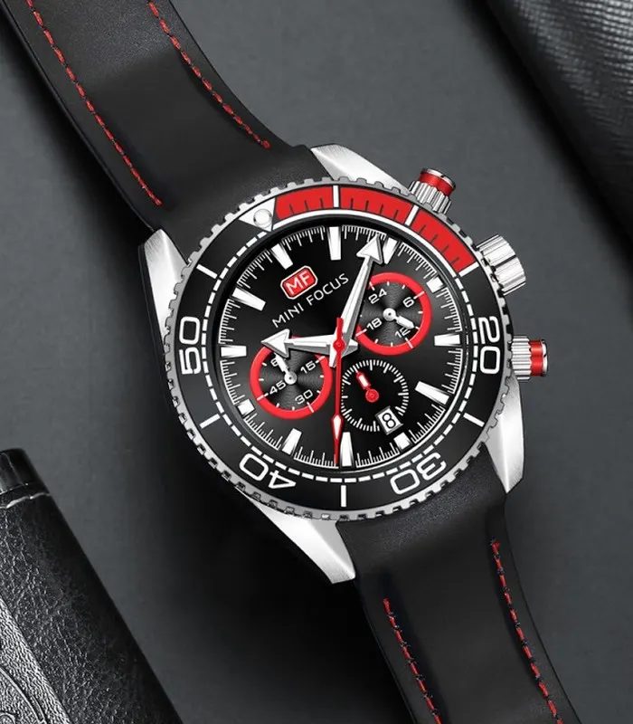 Montre Homme Mini Focus Chronograph MF0426G0 Noir et Rouge — photo 4