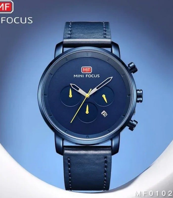 Montre Homme Mini Focus Leather Strap MF0102G Bleu — photo 3