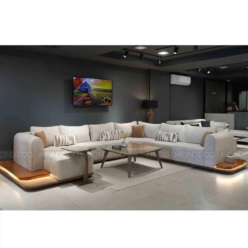 Pack Meubles Maison Tunisie Crystal – Chambre Ivorie + Salon Méora U + Table Blanco — photo 5