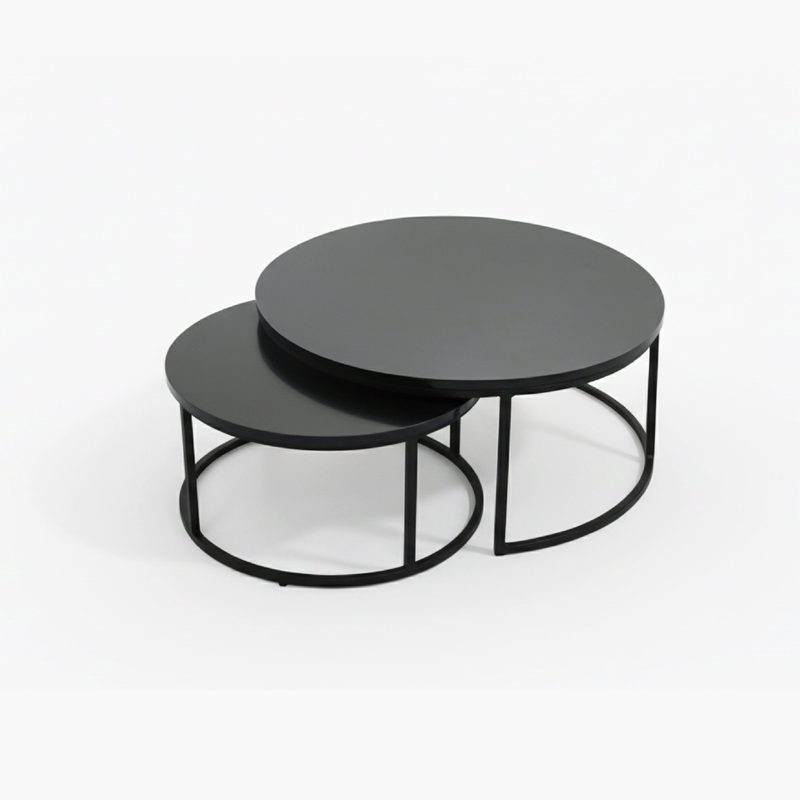 ENSEMBLE DE 2 TABLES BASSE PANAMA NOIR — photo 2