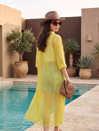 Robe Chemise Crochet Fluo — photo 2