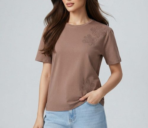 T Shirt Fleure Mocca — photo 2