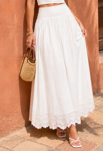 Jupe Mona Brodée Blanche — photo 2