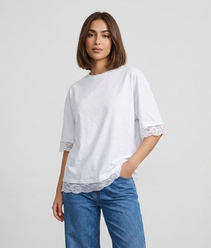 T-Shirt Dentelle Blanc — photo 2