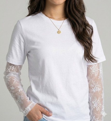 Pull Dentelle Blanc — photo 2