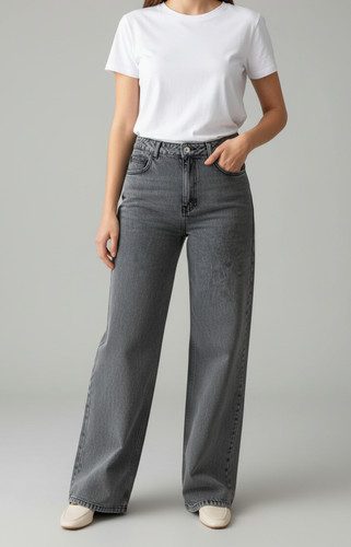 Pantalon Jean Gris Clair — photo 2
