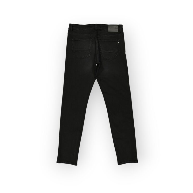 PANTALON JEAN SLIM FIT EN DENIM NOIR COTON STRETCH — photo 4