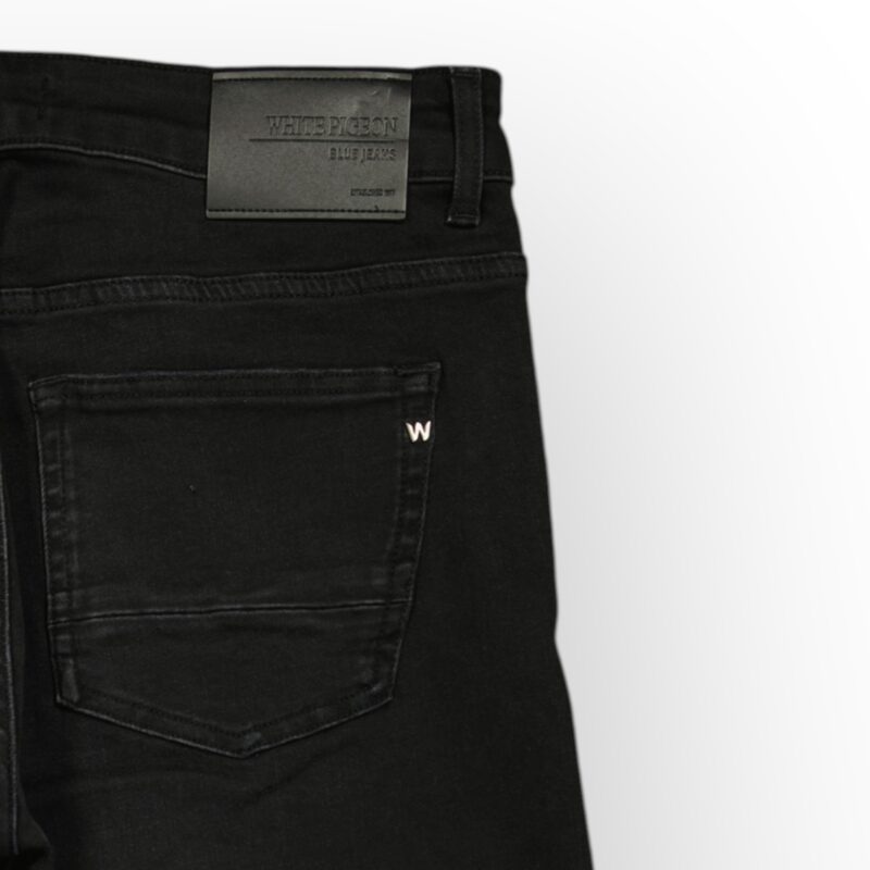 PANTALON JEAN SLIM FIT EN DENIM NOIR COTON STRETCH — photo 3