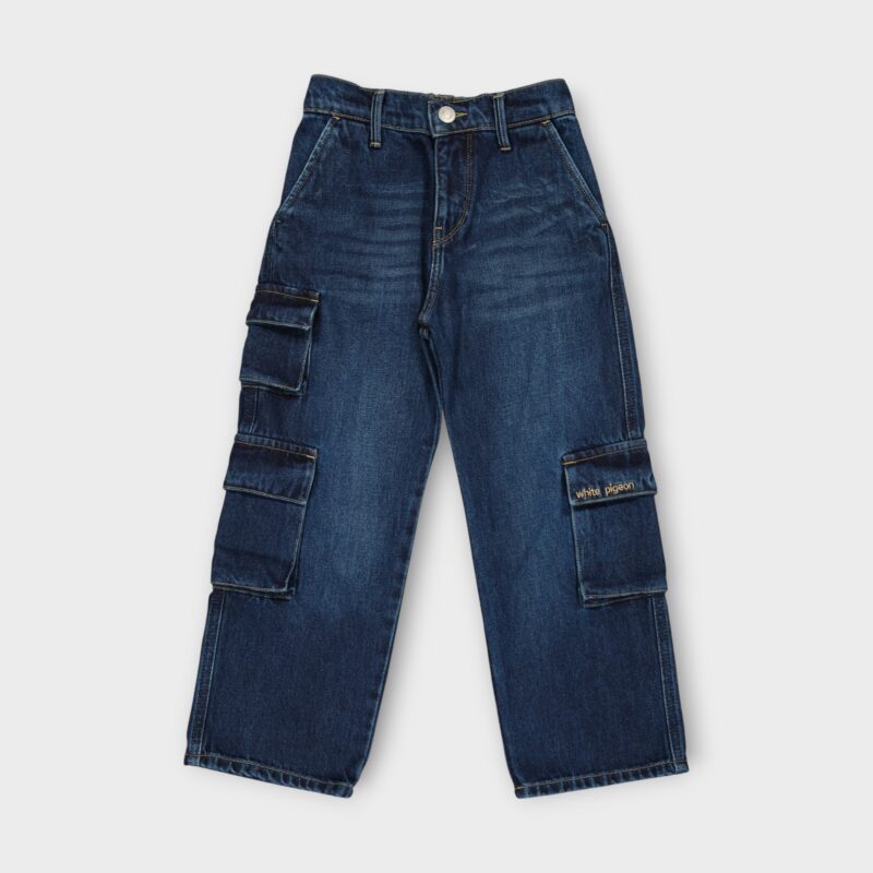 PANTALON AVEC CEINTURE ELASTIQUE EN DENIM 100 % COTON — photo 2