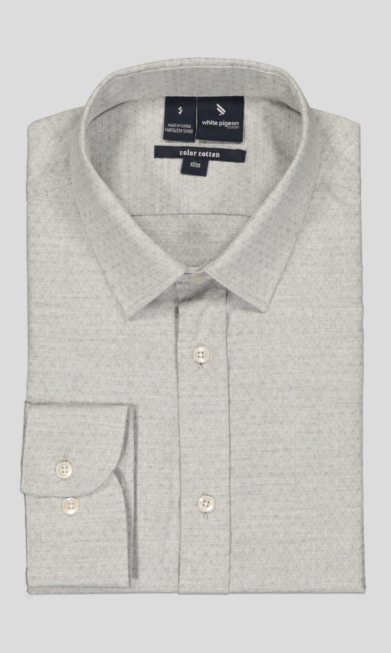 CHEMISE COTTON UNI SLIM — photo 3