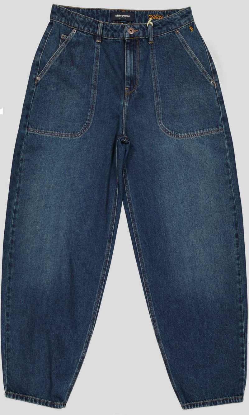 PANTALON BAGGY EN DENIM RIGIDE 100 % COTON — photo 2
