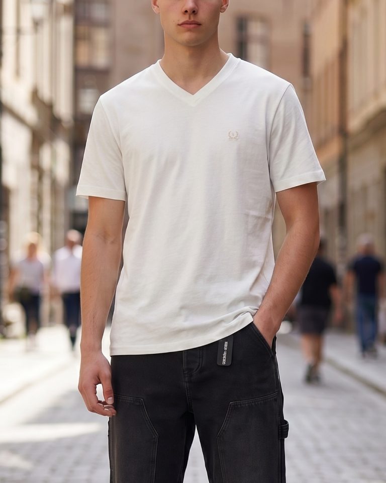 TSHIRT HOMME 100% COTON COL V — photo 2