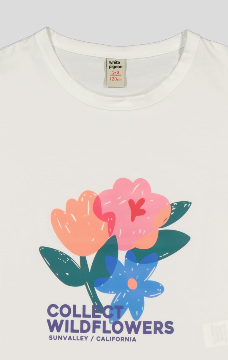 T-SHIRT FILLETTE MANCHE COURTE 100% COTON — photo 4