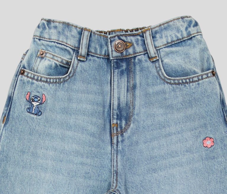 JEAN WIDE LEG FILLETTE COUPE LARGE MEDIUM 100% COTON — photo 4