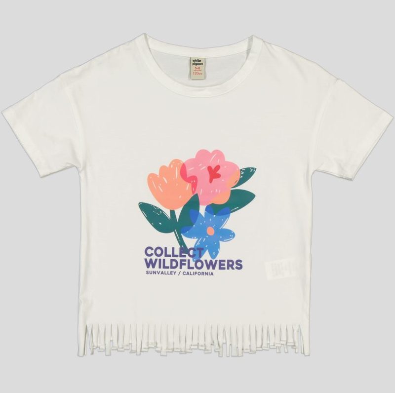 T-SHIRT FILLETTE MANCHE COURTE 100% COTON — photo 3