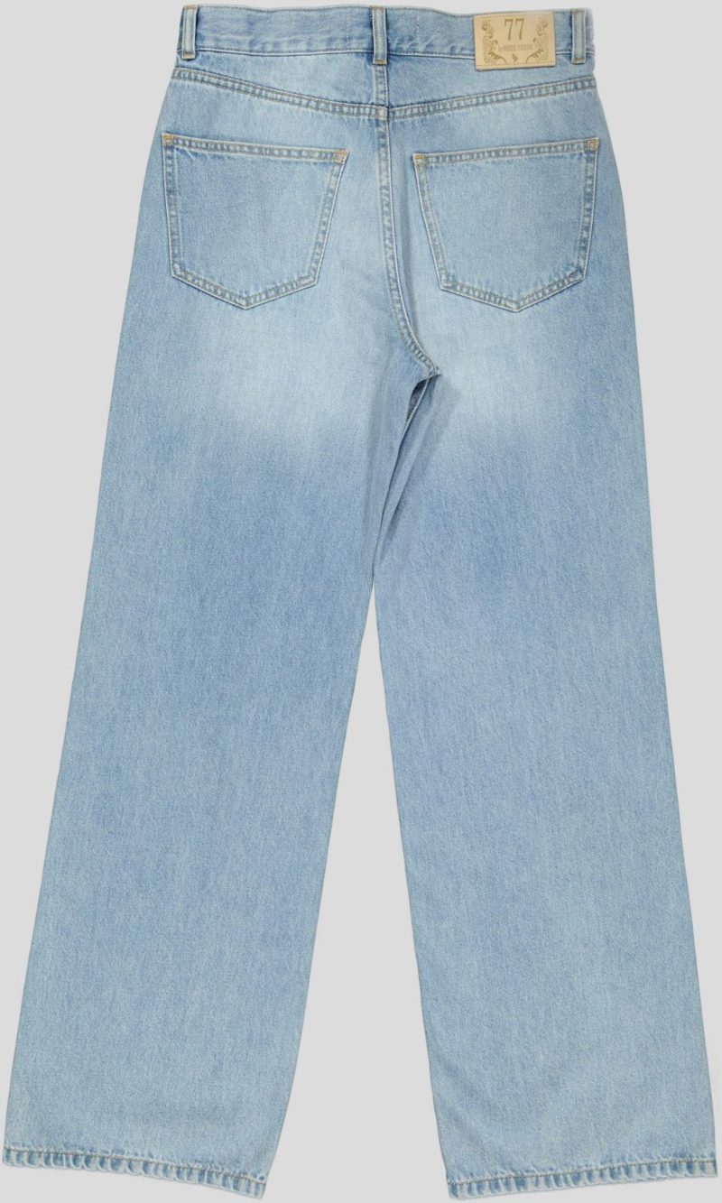 JEAN FEMME TAILLE HAUTE COUPE DROITE LARGE 100% COTON — photo 4