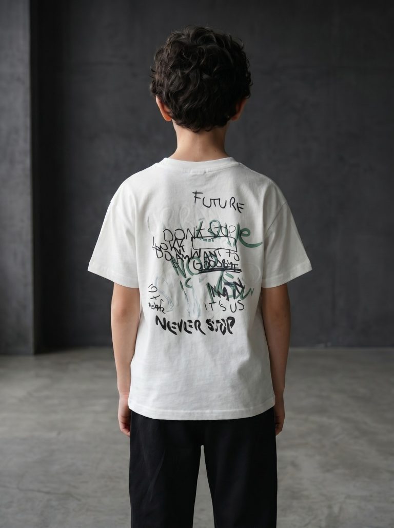 T-SHIRT GARCON MANCHE COURTE 100 % COTON — photo 7