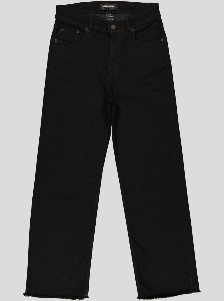 Jean droit taille haute bas brut — photo 2