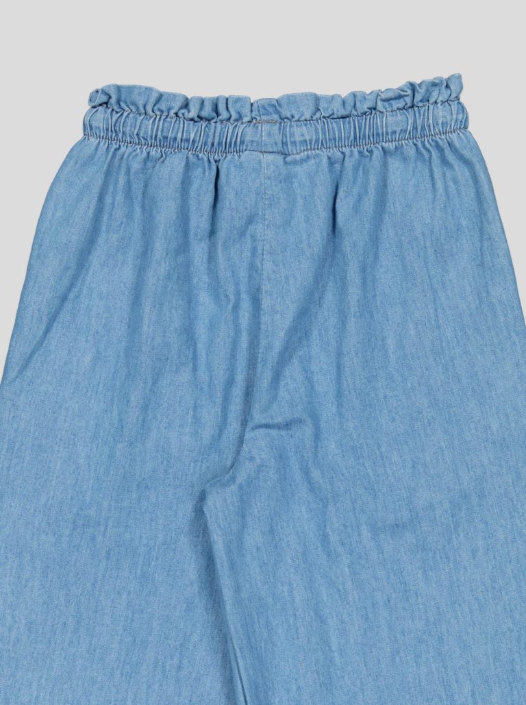 Ensemble Fillette 2 Pièces en Jean - Haut à Nœuds & Pantalon Large — photo 2