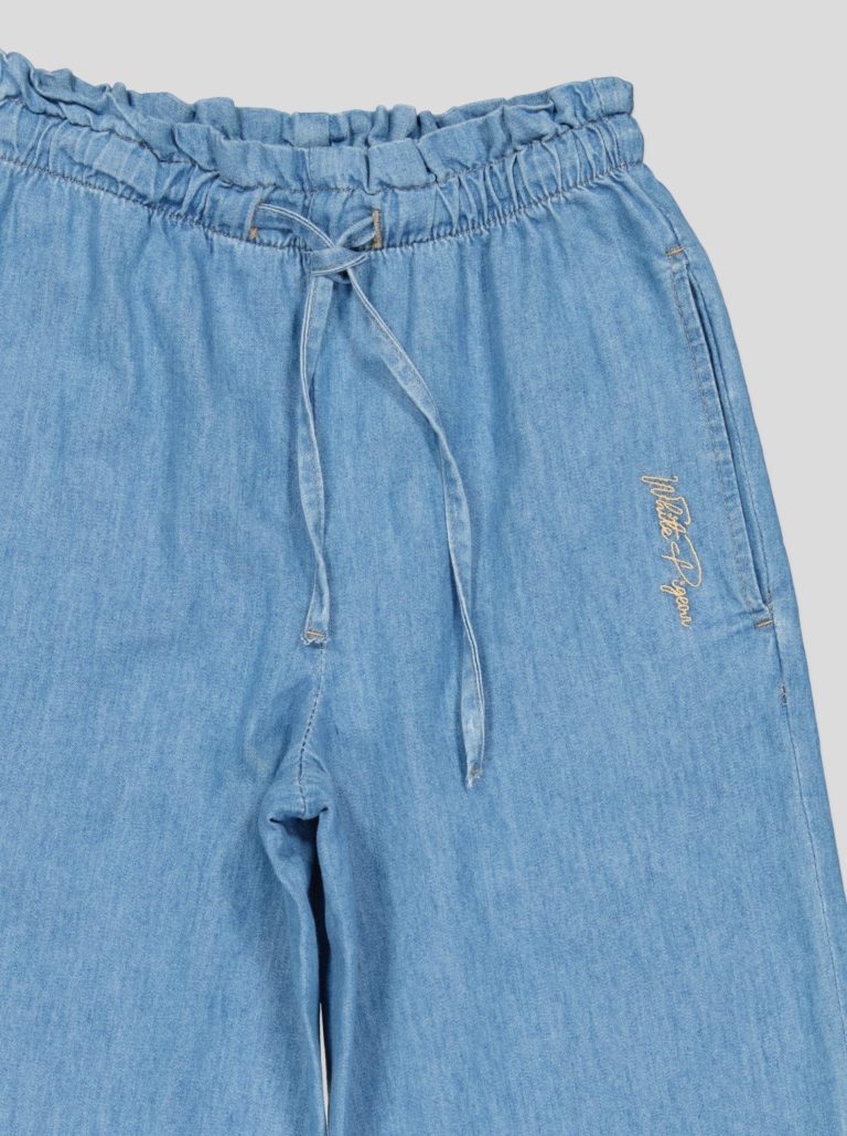 Ensemble Fillette 2 Pièces en Jean - Haut à Nœuds & Pantalon Large — photo 3