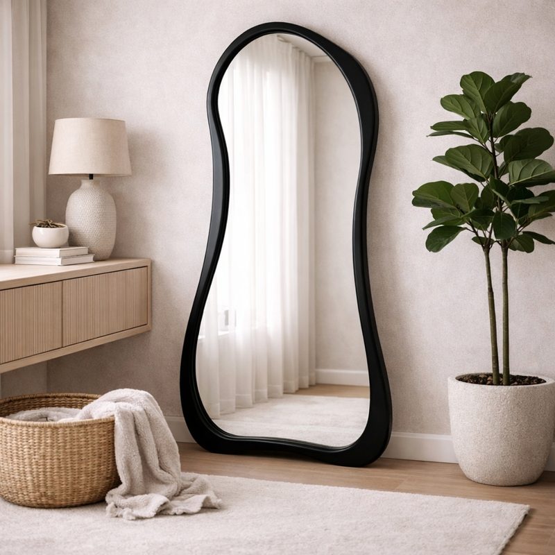 Miroir Dune – Design Organique en Bois Massif — photo 5