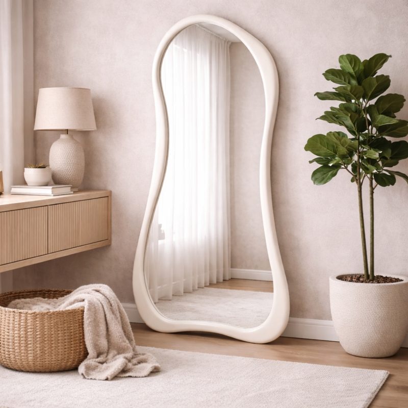 Miroir Dune – Design Organique en Bois Massif — photo 2