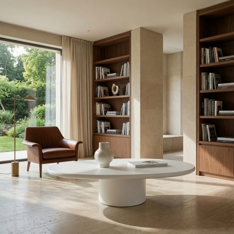 Table basse Soleil – Design organique aux lignes douces — photo 3