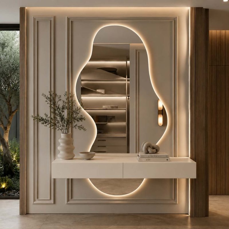 Duo Aura & Line – Miroir Curvy Avec Tiroir — photo 3