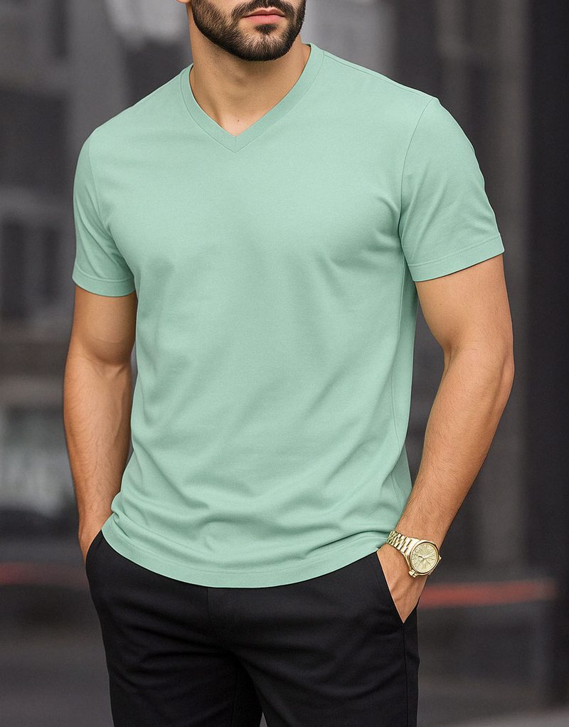 Lot de 5 X T-shirts Coton Col V REF0124 — photo 5